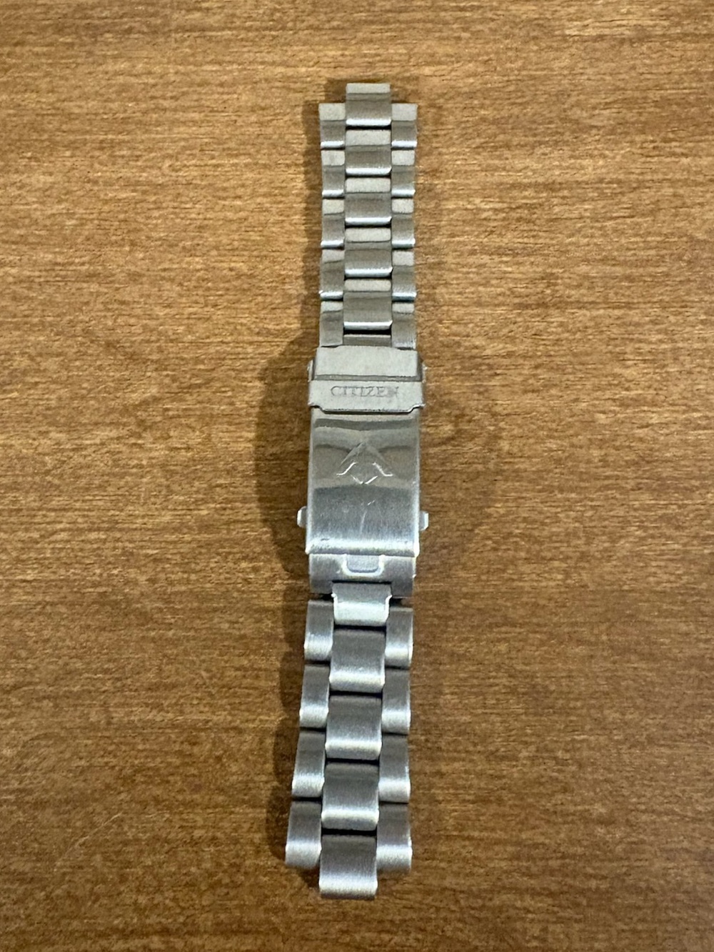 Citizen Brushed Silver Metal Link Watchband Replacement or Extending w. Closure